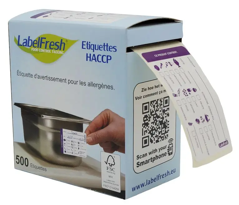 LabelFresh warning - 500 labels -14 allerg. incl.