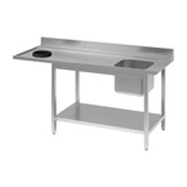 Table d'entrée lave-vaisselle inox avec bac à droi