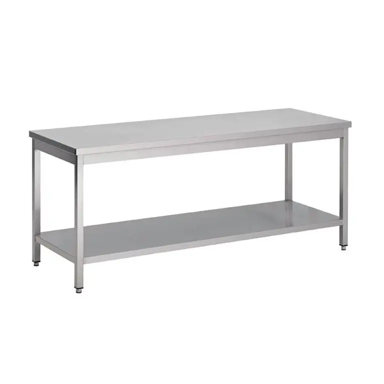 Table inox avec étagère basse Gastro M 1400 x 600