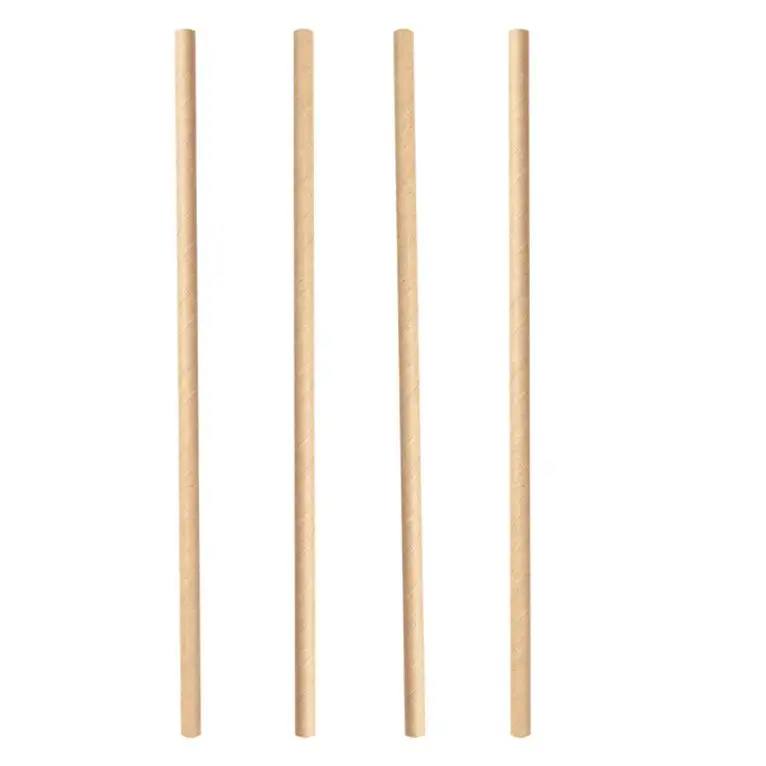 Paille droite - Kraft - Papier recyclable - Dimension 0,6x20cM - Paquet de 250
