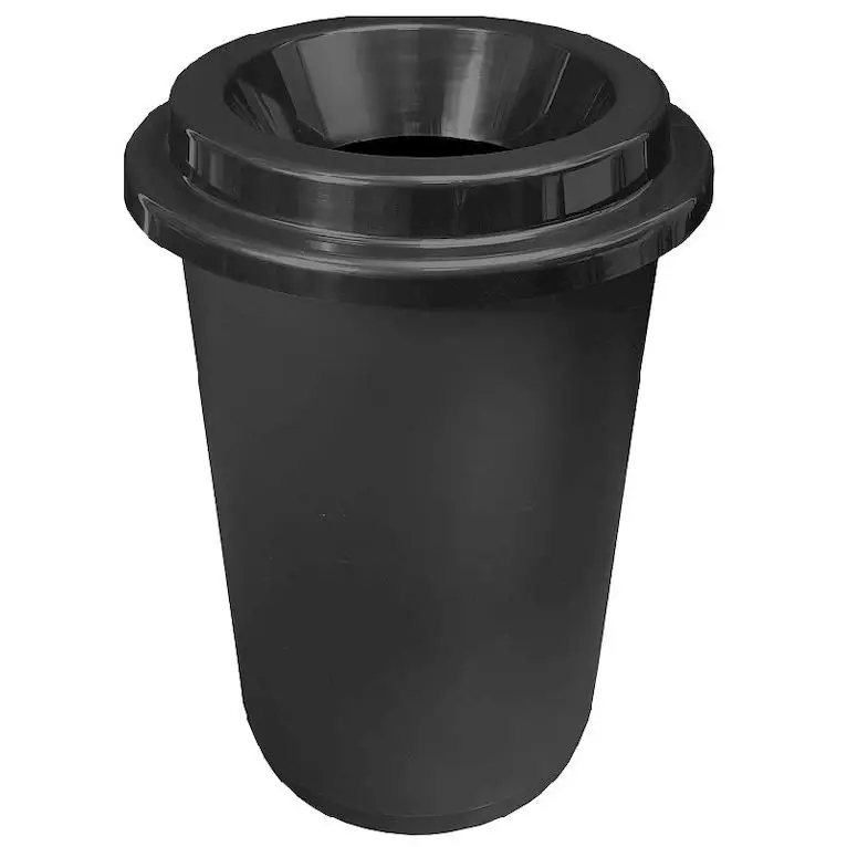 Poubelle Sans Contact Noire Donut 50l